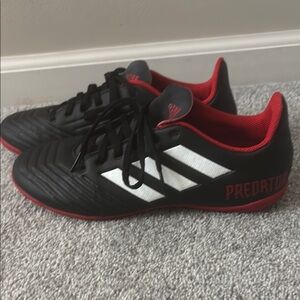 Adidas Predator Black and Red Indoor Soccer Shoes